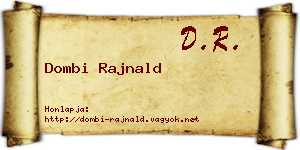 Dombi Rajnald névjegykártya